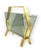 Modern brass magazine rack Italy 1970 brass, smoked glass H 44 cm - 53 x 23 cm Conditions: very good consistent with age...