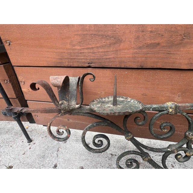 Pair of 18th Century Italian Painted Wrought Iron Wall Mounted Candle Holders For Sale In Dallas - Image 6 of 18