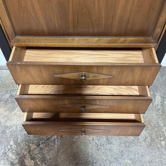 Wood 1970s Drexel Flip Down Walnut Secretary Desk For Sale - Image 7 of 13