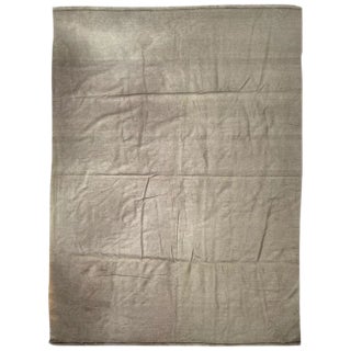 Vintage Indian Modern Khaki Color Flat Rug For Sale