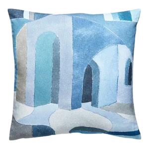 The House of Scalamandré Riad Cotton Print Pillow, Mediterranean