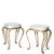 Beautiful upholstered pair of brass stools made in the 1940s in the style of Pier Colli of Turin. Upholstered in Dedar...