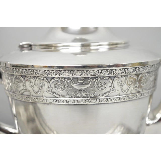 Traditional Antique Bernard Rices Sons Antique Edwardian Silver Plated Tea Service, 5 Pc Set For Sale - Image 3 of 18