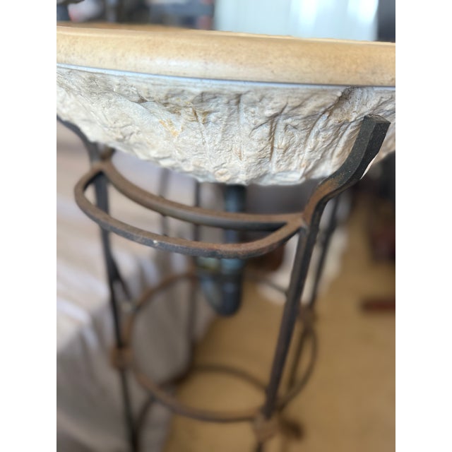 Add a touch of old-world Mediterranean charm to your powder room with this striking two-piece pedestal sink. Featuring a...