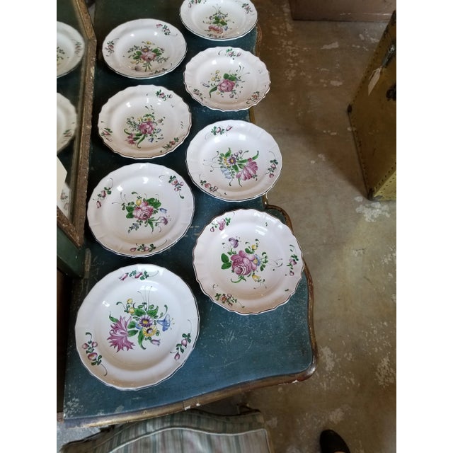 French Faience Luneville Plates Set of Eight For Sale - Image 4 of 8