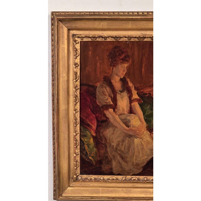 Traditional "An Interior" by Alfred Jonnia, Circa 1921 For Sale - Image 3 of 4