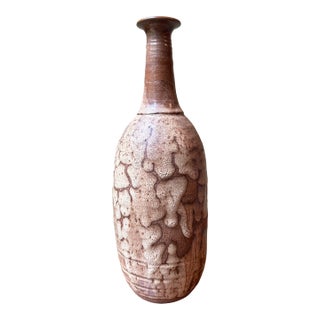 Mid-Century Studio Fat Lava Glaze Stoneware Vessel For Sale