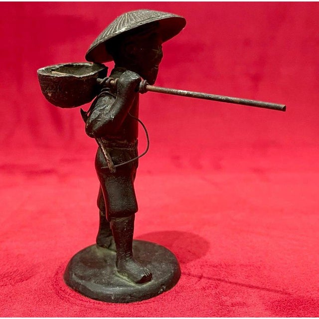 Metal Little Fisherman in Bronze, Vietname For Sale - Image 7 of 13