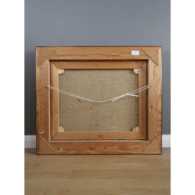 Mid-Century Modern 'Mediterranean Escape' Swedish Expressive Landscape Oil Painting, Framed For Sale - Image 10 of 10