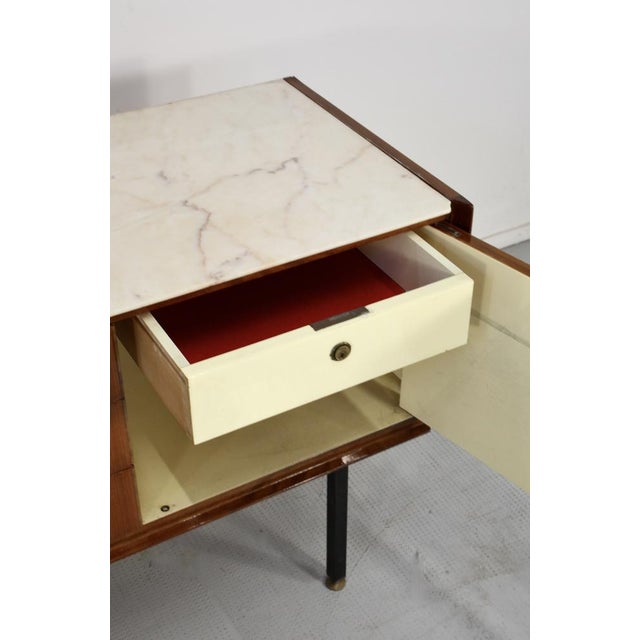 Mid-Century Modern Italian Teak, Carrara Marble and Brass Sideboard from Cantu, 1960s For Sale - Image 3 of 12