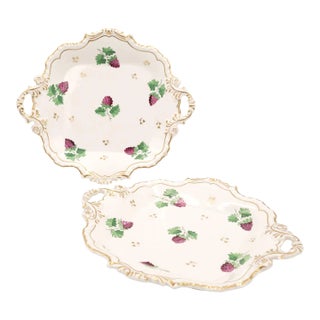 Circa 1830 English Porcelain Gilt Dessert Serving Pedestals, a Pair For Sale