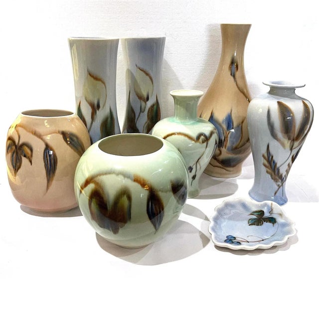 Mid 20th Century Modern Porcelain Cachepot Pair by F. Joseph Von Tury For Sale - Image 12 of 12