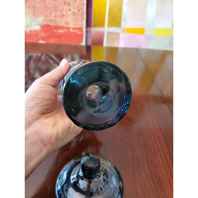 1950s Vintage Mid Century Modern Bohemian Cut Crystal Goblet For Sale - Image 5 of 5