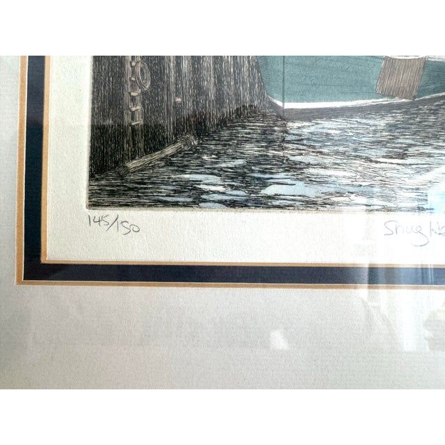 Vintage Puget Sound Etching “Snug Harbor” San Juan Seattle PNW Carol Collette For Sale In Portland, ME - Image 6 of 11