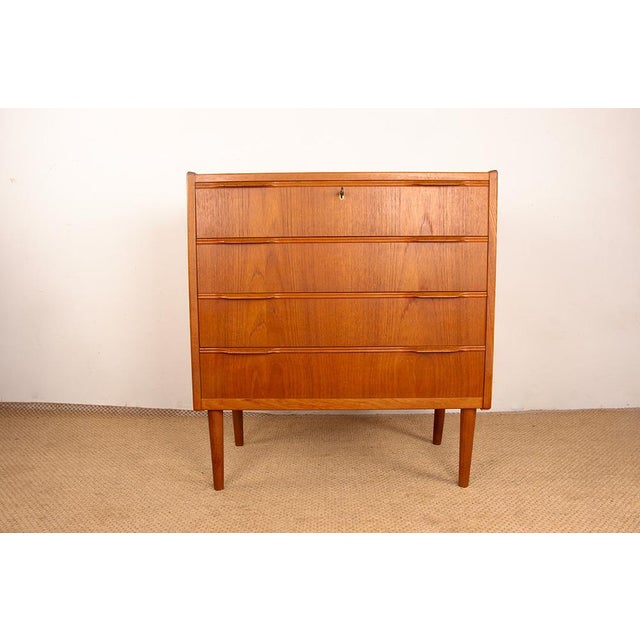 Brown Danish Four-Drawer Teak Chest of Drawers by Henning Jørgensen for Fredericia Furniture, 1960 For Sale - Image 8 of 18