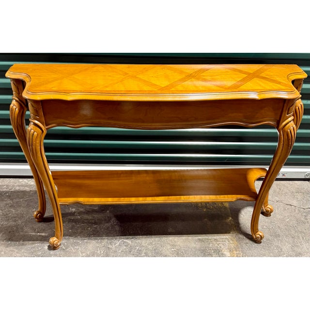 Wood Louis XV French Provincial Console Table For Sale - Image 7 of 11