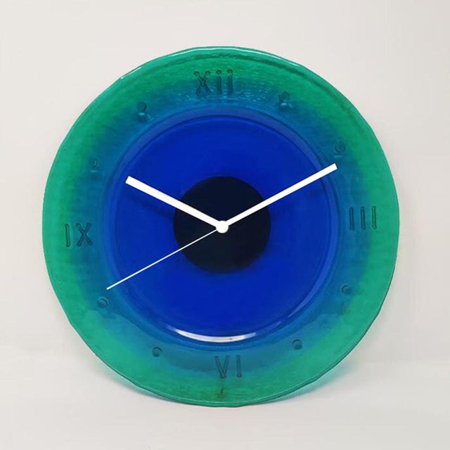 Mid-Century Modern Murano Glass Wall Clock from Cà Dei Vetrai, 1960s For Sale - Image 9 of 9