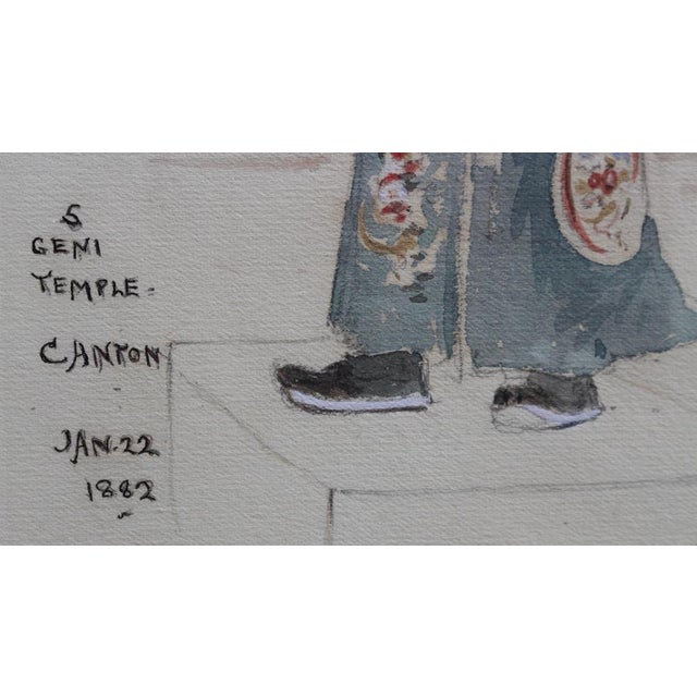 Robert Taylor Pritchett, Temple Official, 1882, Watercolor & Pencil, Framed For Sale - Image 12 of 16