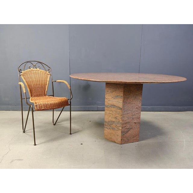 Vintage Round Granite Dining Table, 1970s For Sale - Image 15 of 17