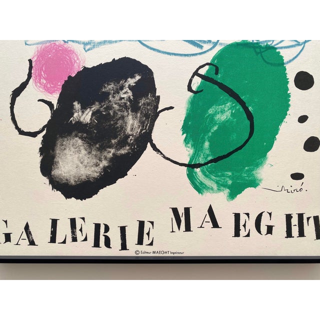 Joan Miro Vintage 1960 Mid Century Modernist Fine Art Lithograph Print " Poetes-Sculpteurs-Peintres " Framed Paris Exhibition Poster For Sale - Image 11 of 18