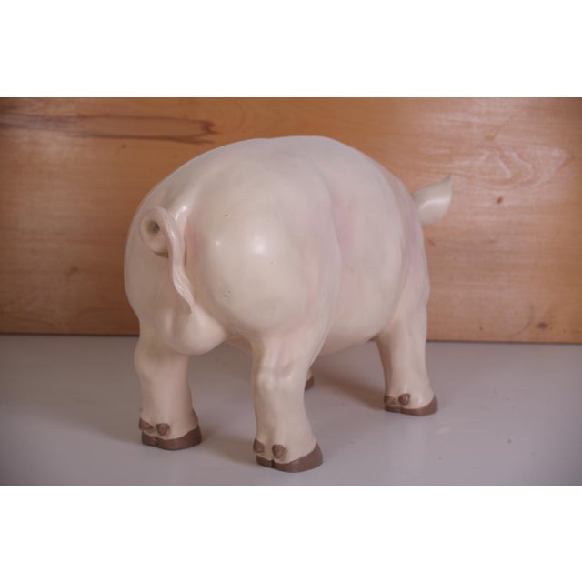 Pink Vintage Large Butcher's Pig Shop Display, Former Czechoslovakia, 1980s For Sale - Image 8 of 12