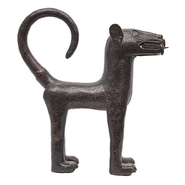 Benin Artist, Pair of Royal Leopards, 1800s, Bronze For Sale - Image 3 of 13