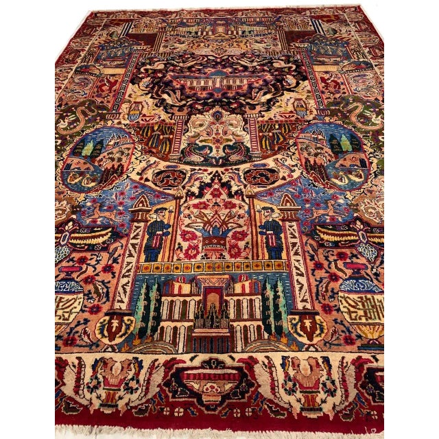 1970s 1970s Vintage Fine Hand Knotted Kashmar Rug For Sale - Image 5 of 10