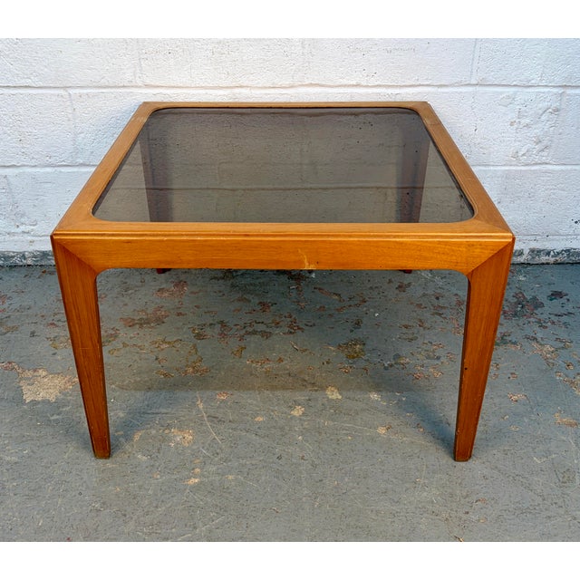 Wood Mid 20th Century Mid-Century Modern Smoked Glass Coffee Table For Sale - Image 7 of 14