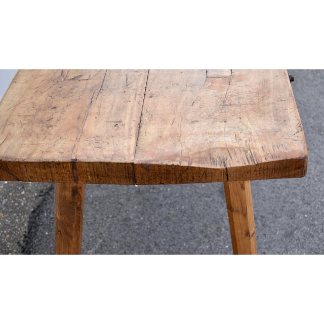 Oak Pig Bench Butcher's Block Table For Sale In Baltimore - Image 6 of 12