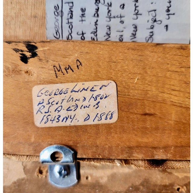 Textile George Linen -Cabinet Portrait of a Young Scottish-19th Century Oil Painting For Sale - Image 7 of 11