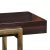 Handcrafted wood veneer and metal console table. 56"L x 16"W x 30"T. Smoked, figured eucalyptus veneer top. Stainless...