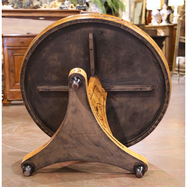 Early 20th C. French Charles X Style Burlwood Marquetry Gueridon Pedestal Table For Sale - Image 14 of 15
