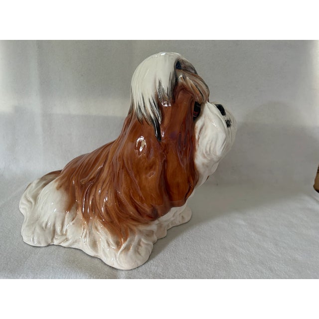 Vintage Artist Signed the Townsends Life Size Ceramic Shih Tzu Dog Figure For Sale - Image 4 of 6