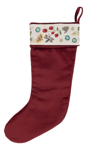 Schumacher Royal Silk Embroidery Stocking In Ruby