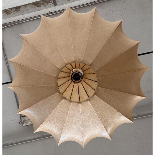 Plastic Cocoon Pendant Light attributed to Friedel Wauer for Goldkant Leuchten, 1960s For Sale - Image 7 of 14