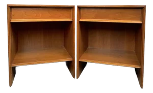 Pair of T. H. Robsjohn-Gibbings for Widdicomb Walnut Nightstands