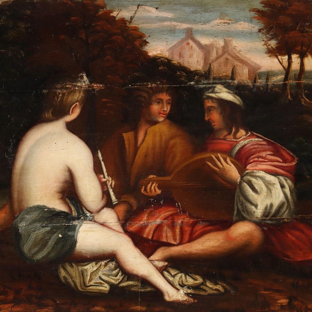 Concert, 18th Century, Oil on Hardboard For Sale - Image 4 of 12