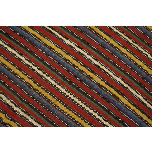 Early 20th Century 1900s Multicolor Striple Kilim Antique n.w. Persian Flat-Weave Rug 6' X 6'6" Wool Carpet For Sale - Image 5 of 6