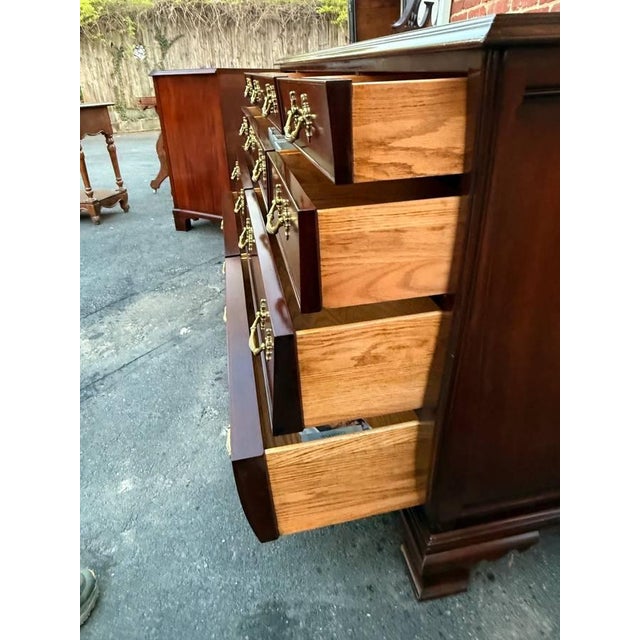 Henkel Harris Solid Mahogany Bombe Style Dresser For Sale - Image 12 of 17