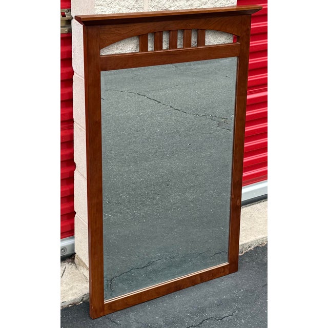 Solid cherry mirror with beveled edge by Ethan Allen from American impressions collection. Made in the USA.