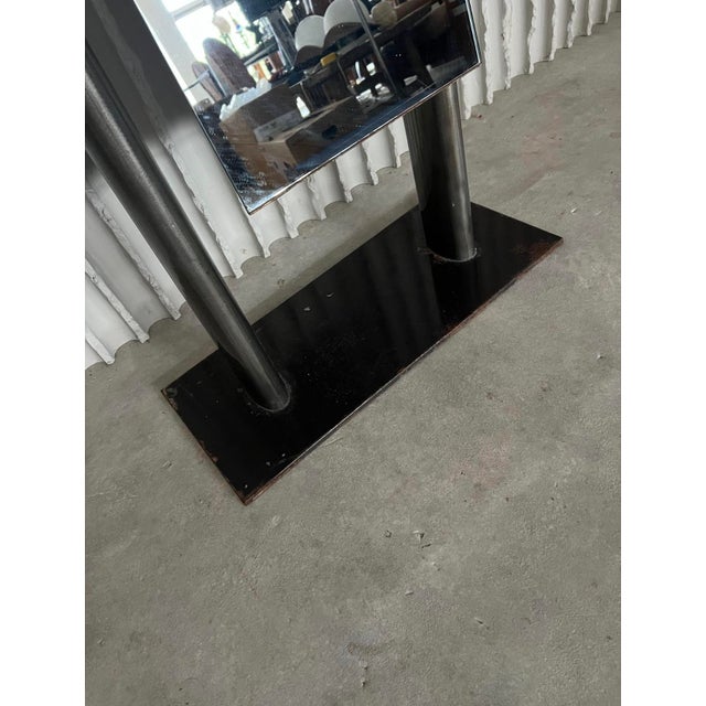 Full-Length Steel Mirror, Italy, 1980s For Sale - Image 4 of 12