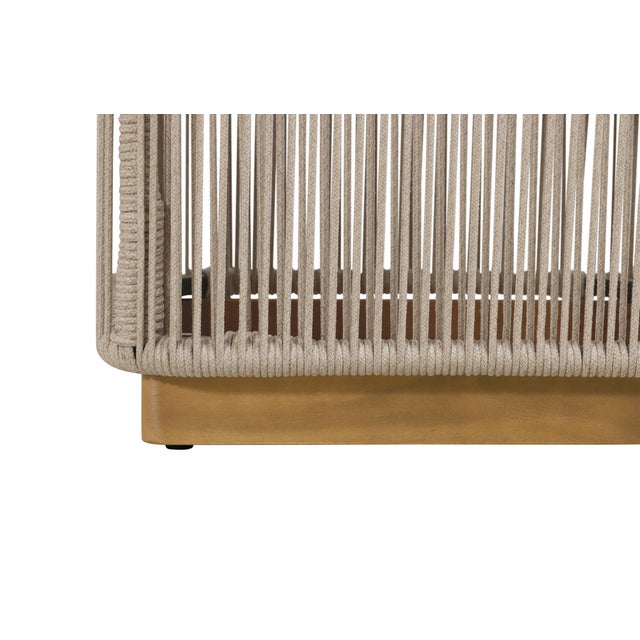 Alpine Teak Collection Rope Design End Table - Beige For Sale In Chicago - Image 6 of 8
