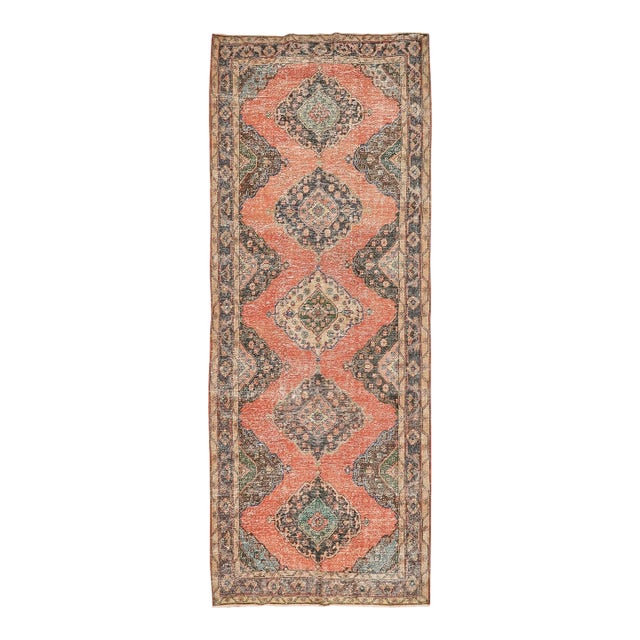 Mid 20th Century Vintage Distressed Turkish Konya Rug For Sale