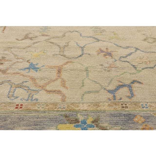 Early 21st Century Vintage Modern Turkish Oushak Rug - 10'03 X 13'09 For Sale - Image 5 of 9