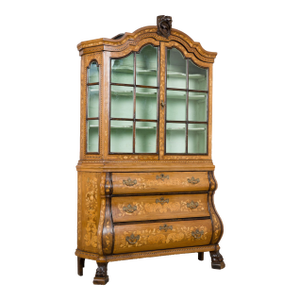 Early 19th Century Dutch Marquetry Inlaid Display Cabinet
