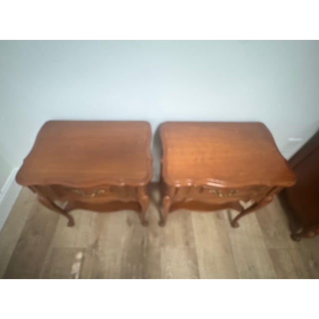 French Provincial Nightstands, Pair, C. 1960s-1970s For Sale - Image 9 of 11
