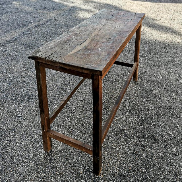 Rustic Antique Italian Rustic Country Table in Oak, 1900s For Sale - Image 3 of 12