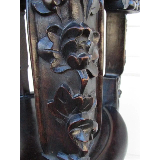 Marble Top Antique Chinese Hardwood Table For Sale - Image 14 of 17
