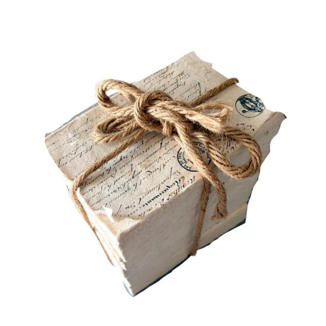 Restoration Hardware Petite Tomes Parchment Handcrafted Decorative Books – Set of 5 For Sale - Image 10 of 12
