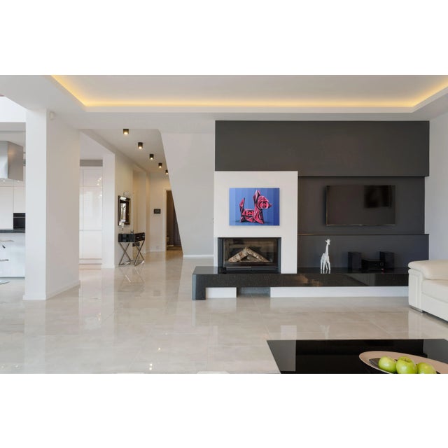 Textile "Honor and Gucci" Contemporary Original Pop Art Acrylic Painting by Emilio Rama For Sale - Image 7 of 9